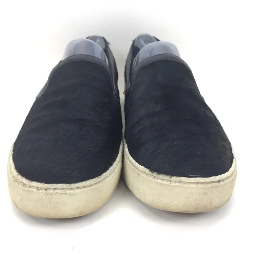 Sam Edelman Faux Fur Skater Shoes Slip On Black Size 7.5M